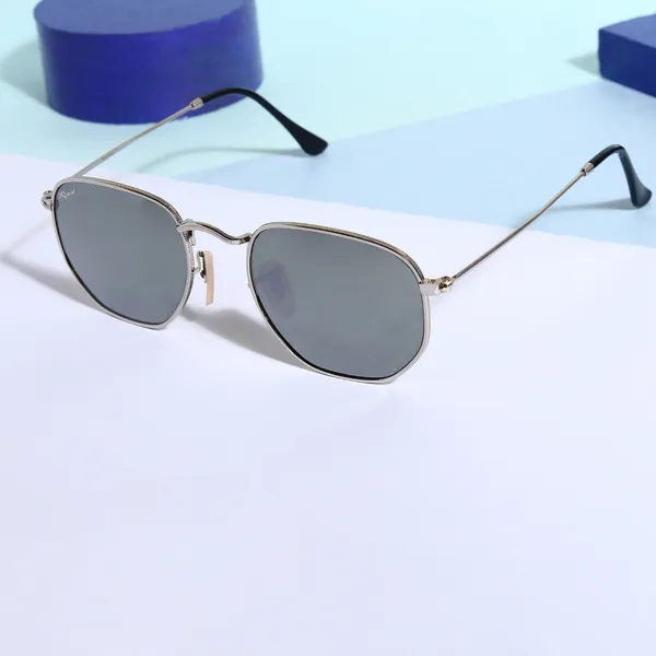 UV_Protected_Silver_Reflector_Round_Hexagonal_Sunglasses_For_Men_&_Women