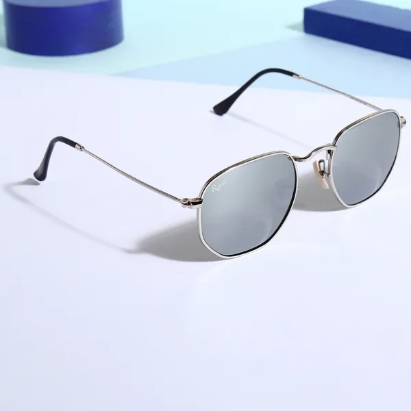UV_Protected_Silver_Reflector_Round_Hexagonal_Sunglasses_For_Men_&_Women