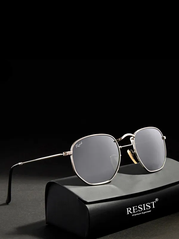 UV_Protected_Silver_Reflector_Round_Hexagonal_Sunglasses_For_Men_&_Women