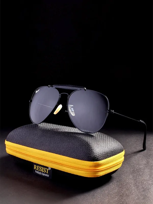 UV_Protected_Black_Aviator_Sunglasses_For_Men_&_Women