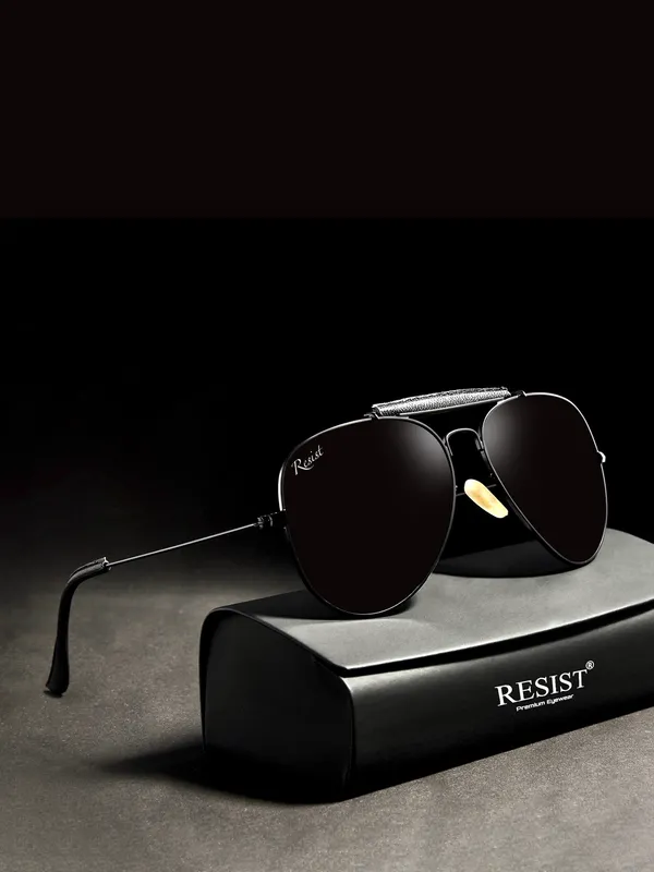 UV_Protected_Black_Aviator_Sunglasses_For_Men_&_Women