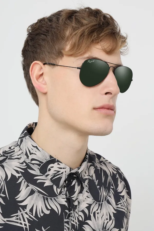 UV_Protected_Black_Green_Aviator_Sunglasses_For_Men_&_Women