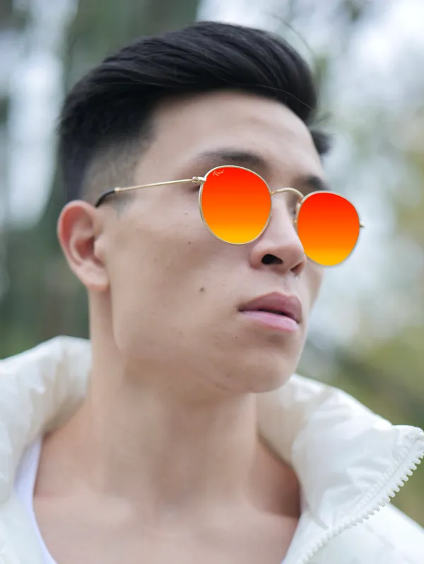UV_Protected_Gold_Orange_Reflector_Round_Sunglasses_For_Men_&_Women