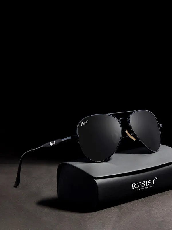 UV_Protected_Black_Aviator_Sunglasses_For_Men_&_Women