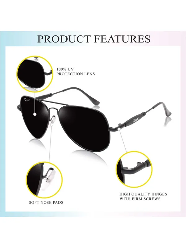 UV_Protected_Black_Aviator_Sunglasses_For_Men_&_Women