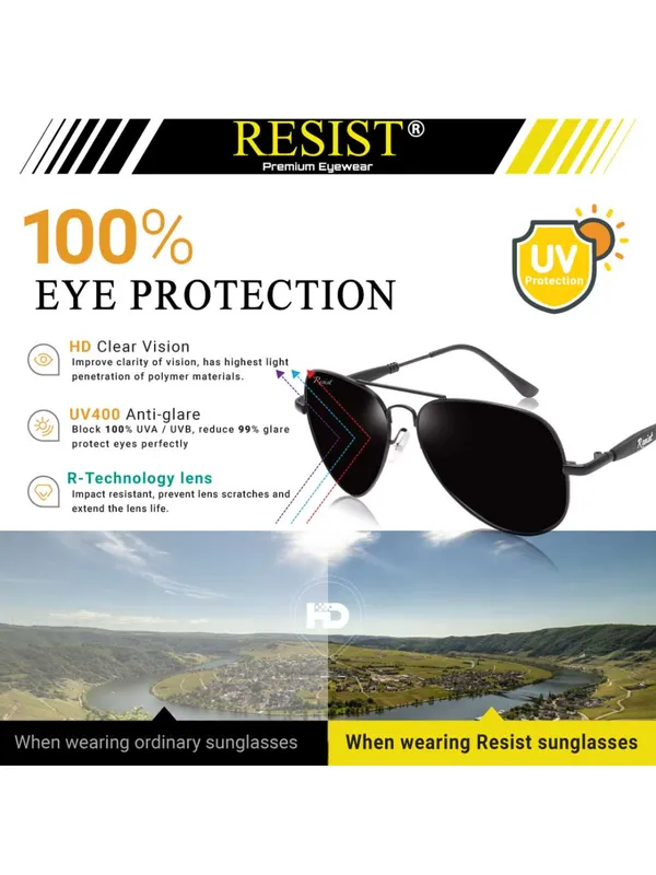 UV_Protected_Black_Aviator_Sunglasses_For_Men_&_Women