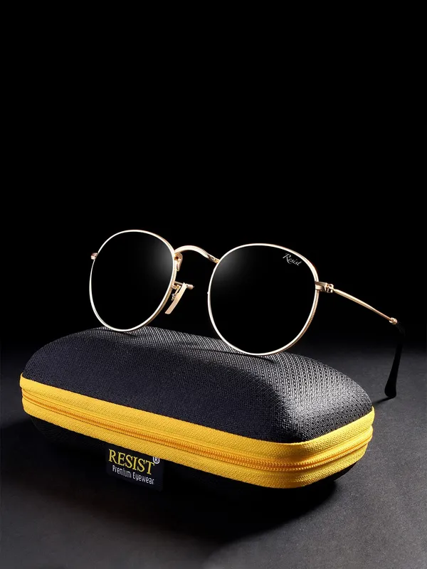 UV_Protected_Gold_Black_Round_Sunglasses_For_Men_&_Women
