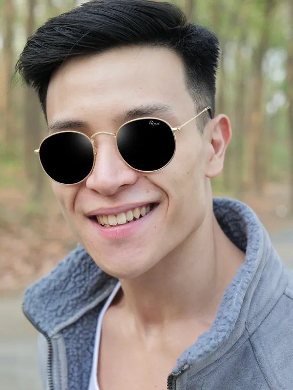 UV_Protected_Gold_Black_Round_Sunglasses_For_Men_&_Women