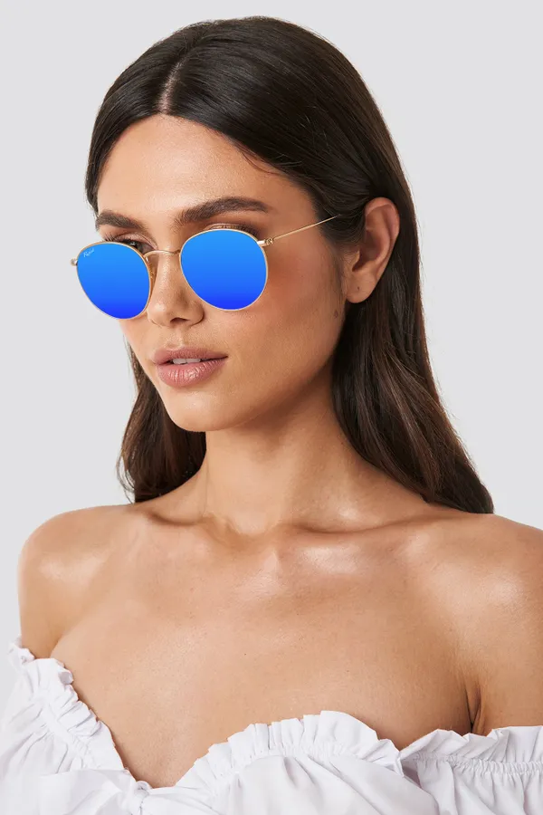 UV_Protected_Gold_Blue_Reflector_Round_Sunglasses_For_Men_&_Women