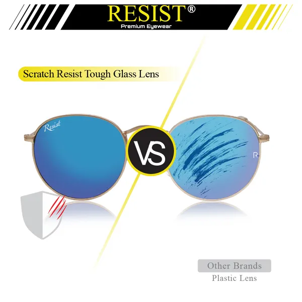 UV_Protected_Gold_Blue_Reflector_Round_Sunglasses_For_Men_&_Women