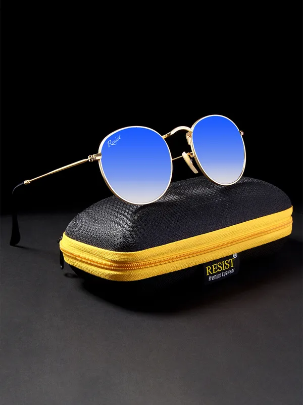 UV_Protected_Gold_Blue_Gradient_Round_Sunglasses_For_Men_&_Women