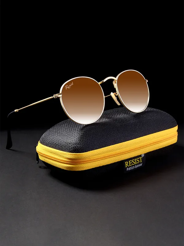 UV_Protected_Gold_Brown_Gradient_Round_Sunglasses_For_Men_&_Women
