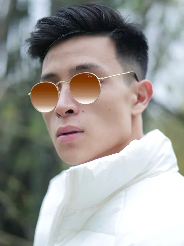 UV_Protected_Gold_Brown_Gradient_Round_Sunglasses_For_Men_&_Women