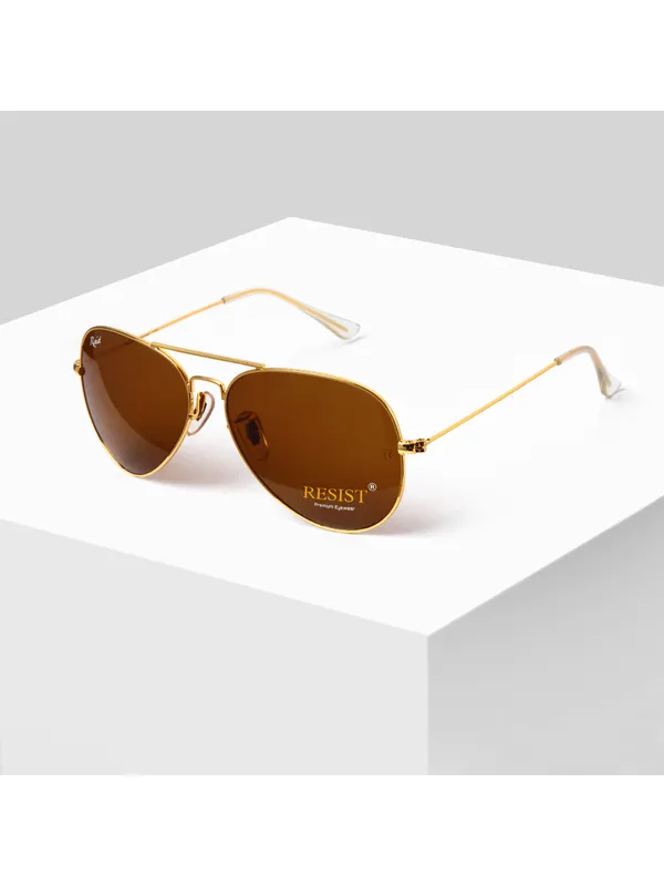 UV_Protected_Gold_Brown__Aviator_Sunglasses_For_Men_&_Women