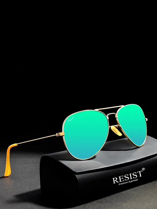 UV_Protected_Gold_Green_Reflector_Aviator_Sunglasses_for_Men_and_Women
