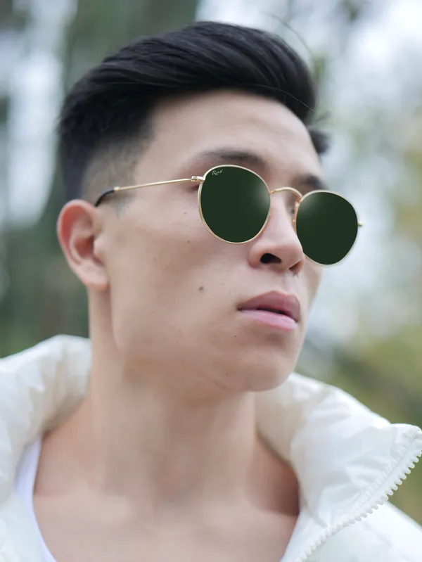 UV_Protected_Gold_Green_Round_Sunglasses_For_Men_&_Women