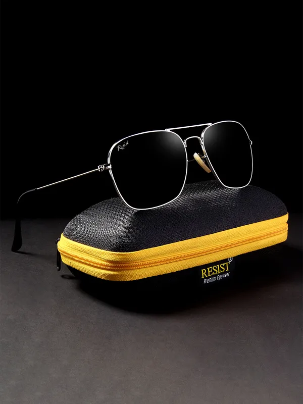 UV_Protected_Silver_Black_Square_Sunglasses_For_Men_&_Women