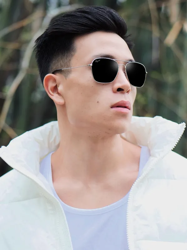 UV_Protected_Silver_Black_Square_Sunglasses_For_Men_&_Women