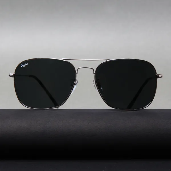UV_Protected_Silver_Black_Square_Sunglasses_For_Men_&_Women