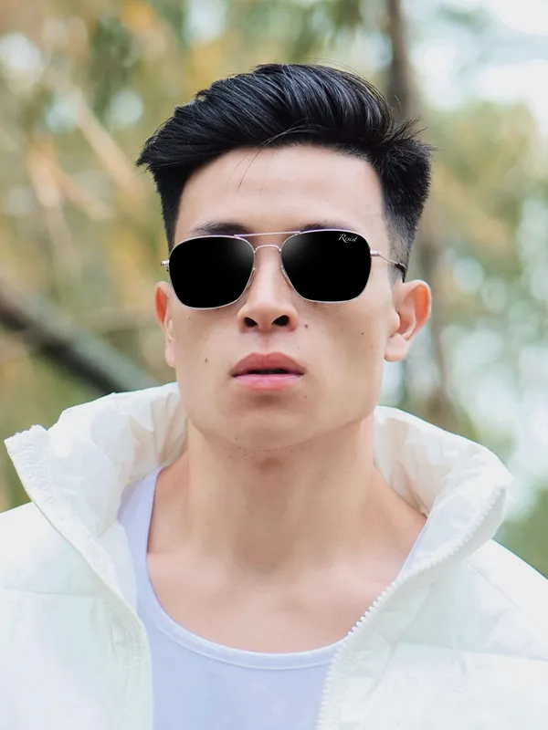 UV_Protected_Silver_Black_Square_Sunglasses_For_Men_&_Women
