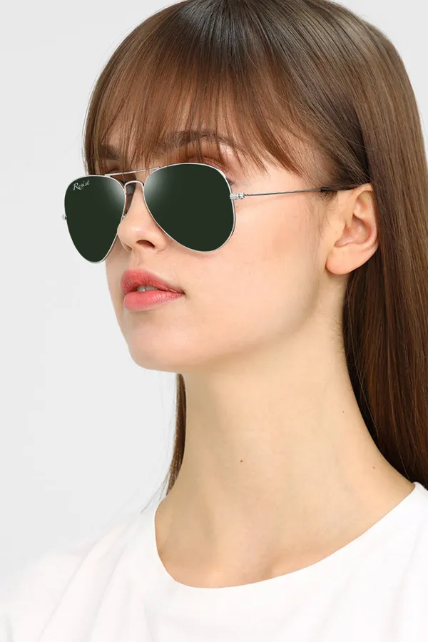 UV_Protected_Silver_Green_Aviator_Sunglasses_For_Men_&_Women