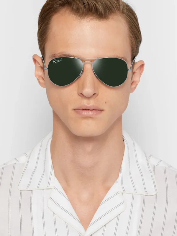 UV_Protected_Silver_Green_Aviator_Sunglasses_For_Men_&_Women