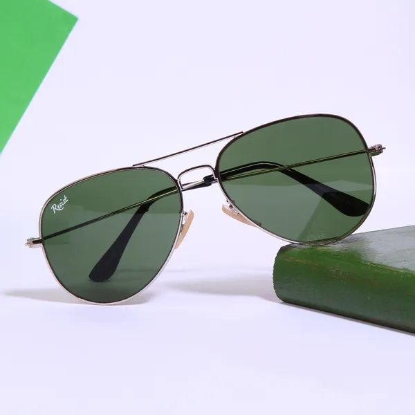 UV_Protected_Silver_Green_Aviator_Sunglasses_For_Men_&_Women