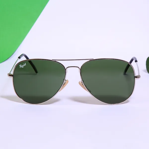 UV_Protected_Silver_Green_Aviator_Sunglasses_For_Men_&_Women