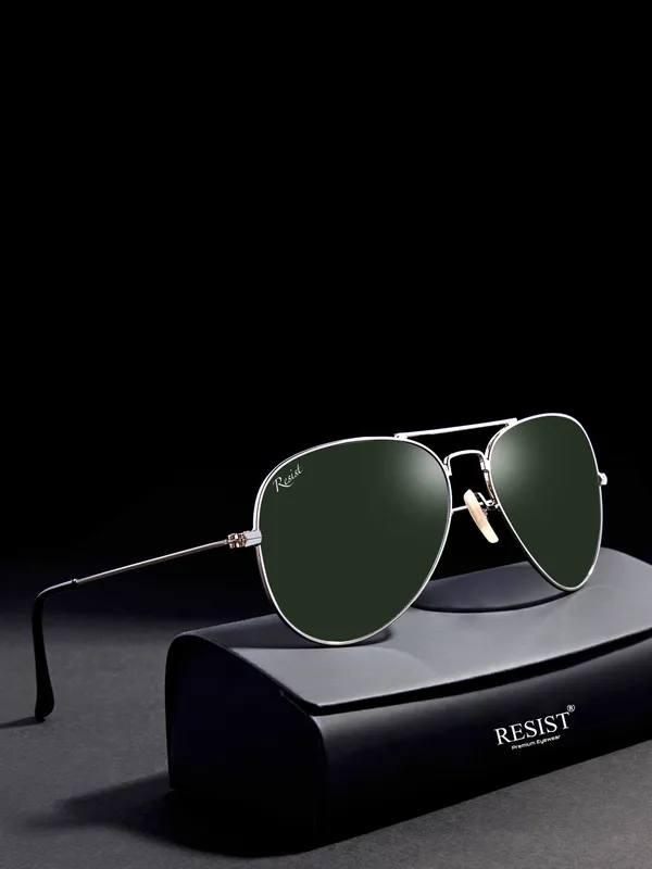 UV_Protected_Silver_Green_Aviator_Sunglasses_For_Men_&_Women