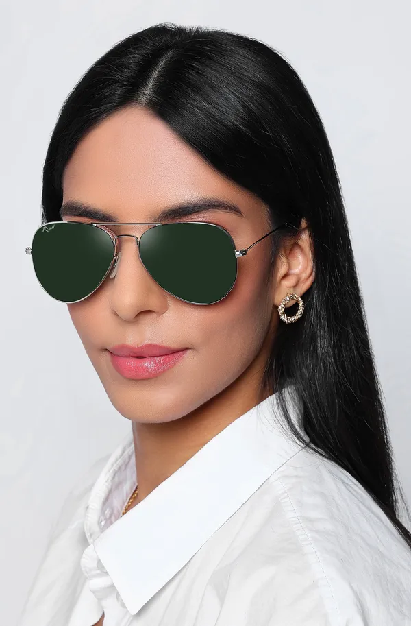 UV_Protected_Silver_Green_Aviator_Sunglasses_For_Men_&_Women