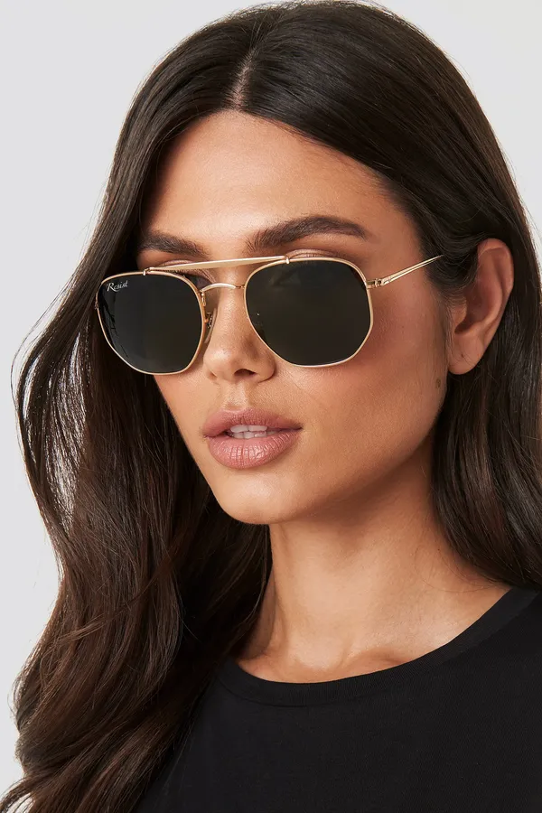 UV_Protected_Gold_Black_Hexagonal_Sunglasses_For_Men_&_Women
