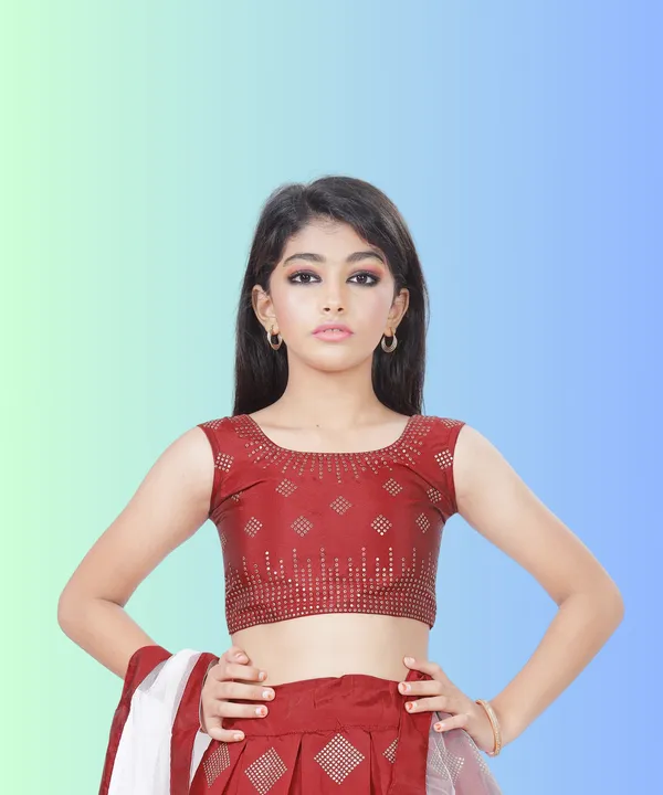 Prawah_Kids_Girls__Party_Wear_Ston_Work_Hevi_Lehenga_Choli_for_kids_girls