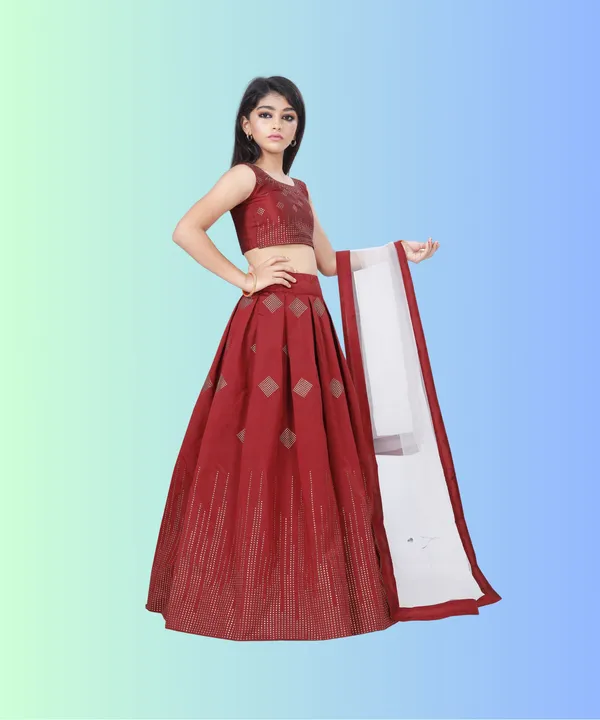 Prawah_Kids_Girls__Party_Wear_Ston_Work_Hevi_Lehenga_Choli_for_kids_girls
