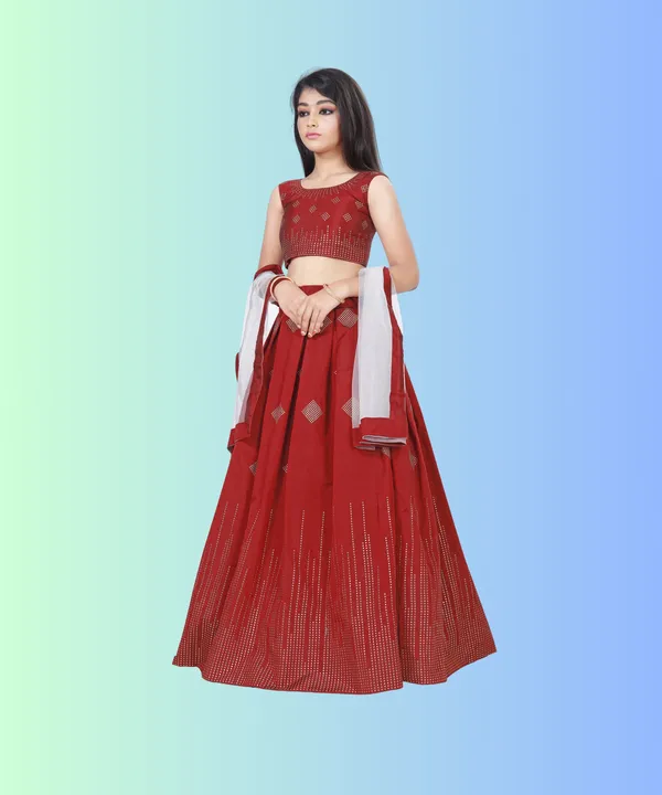 Prawah_Kids_Girls__Party_Wear_Ston_Work_Hevi_Lehenga_Choli_for_kids_girls