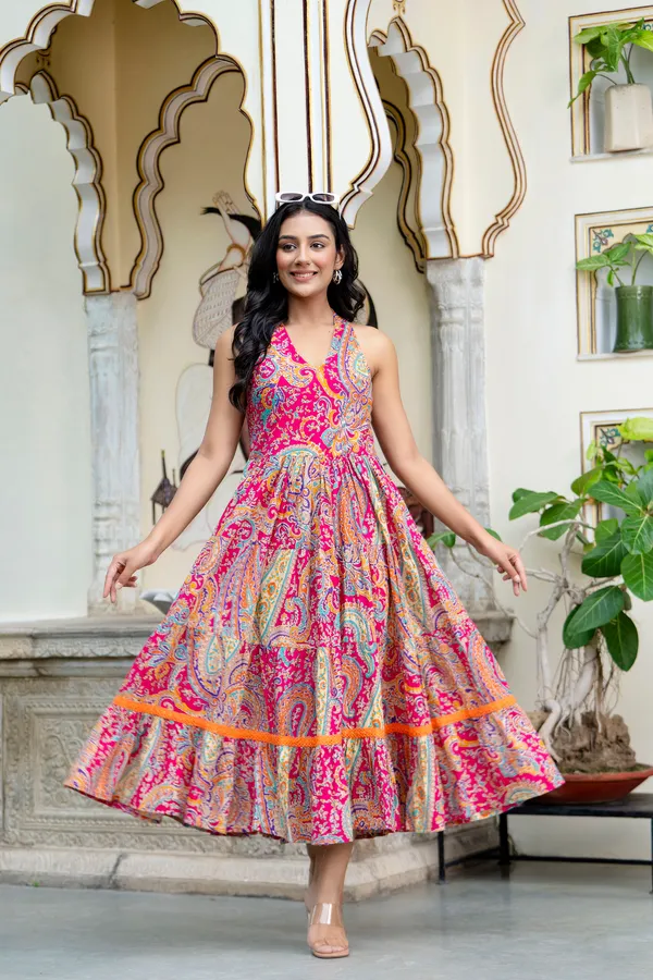 Multicolor_Ethnic_Motifs_Printed_Cotton_Fit_&_Flare_Tiered_Midi_Dress