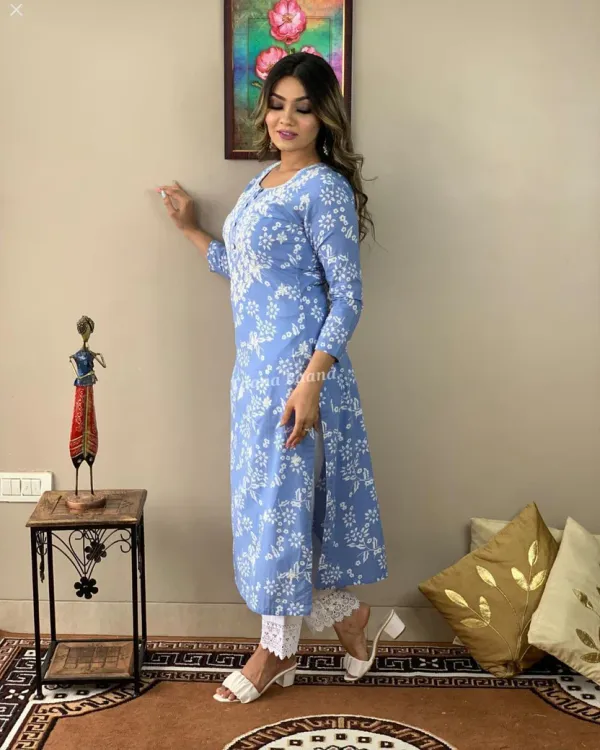 Blue__Floral_Printed_Cotton_Kurta_Pant_Set_for_Women