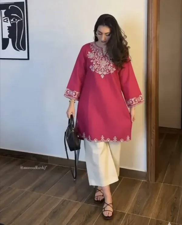 Pink_Cotton_Embroidered_Kurta_Set_with_Palazzo_Pants