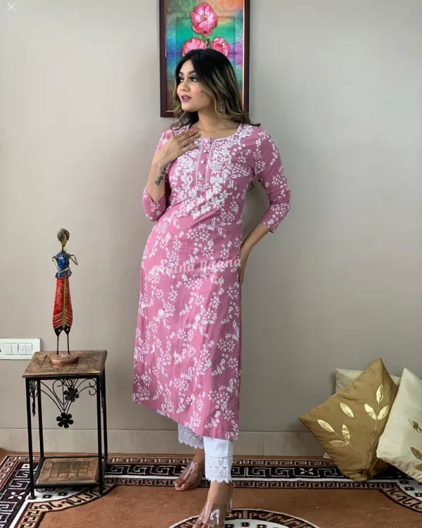 Pink_Floral_Printed_Cotton_Kurta_Pant_Set_for_Women