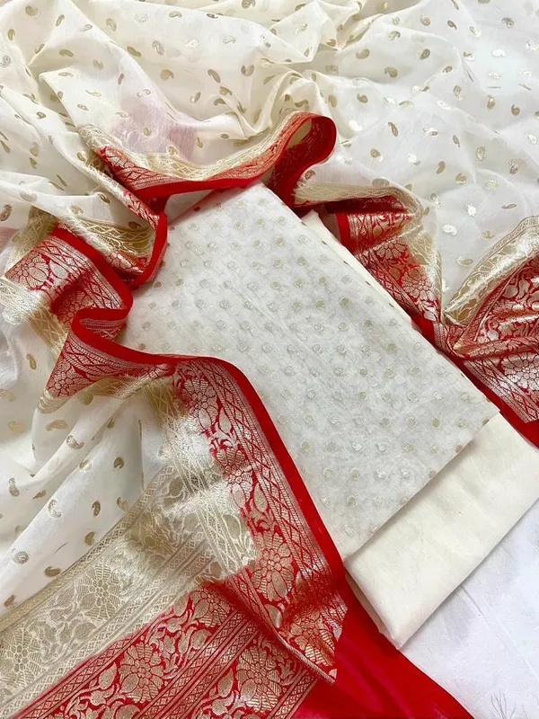 Offwhite_Pure_Mercerised_Lorex_weave_Contrast_Red_Dupatta_Banarasi_Suit_1200SKL_PM21