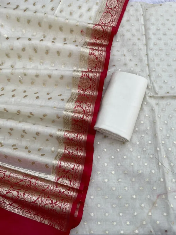 Offwhite_Pure_Mercerised_Lorex_weave_Contrast_Red_Dupatta_Banarasi_Suit_1200SKL_PM21