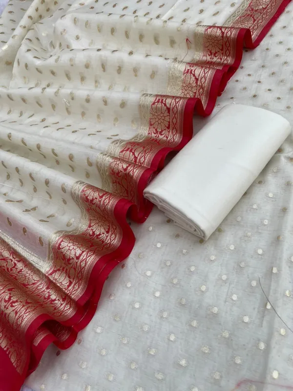 Offwhite_Pure_Mercerised_Lorex_weave_Contrast_Red_Dupatta_Banarasi_Suit_1200SKL_PM21