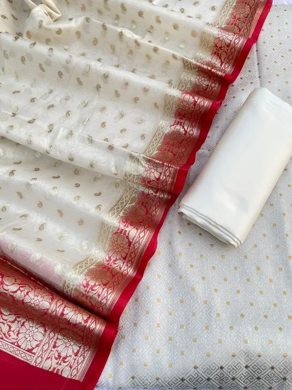 Off_white_resham_weave_Banarasi_Suit_&_Lorex_Contrast_Border_Red_Dupatta_1200SKL_BM4