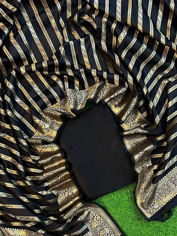 Black_Katan_Silk_Plain_Banarasi_Suit_with_Stripe_Zari_Dupatta_625SKL_KP4