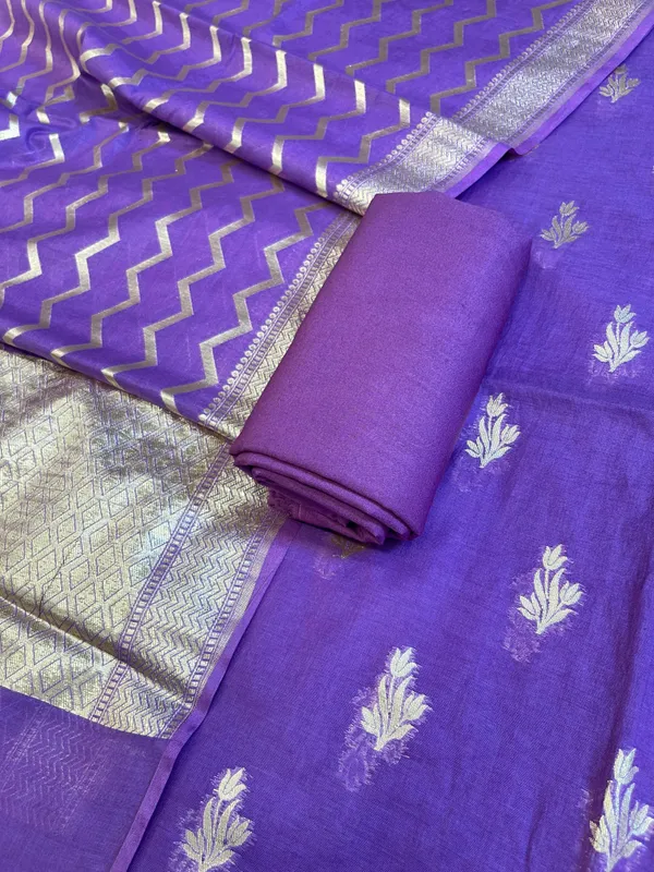 Purple_Mercerise_Silk_Floral_Zari_Booti_with_Zig-Zag_Dupatta_Banarasi_Suit_11SKL_MSRS5