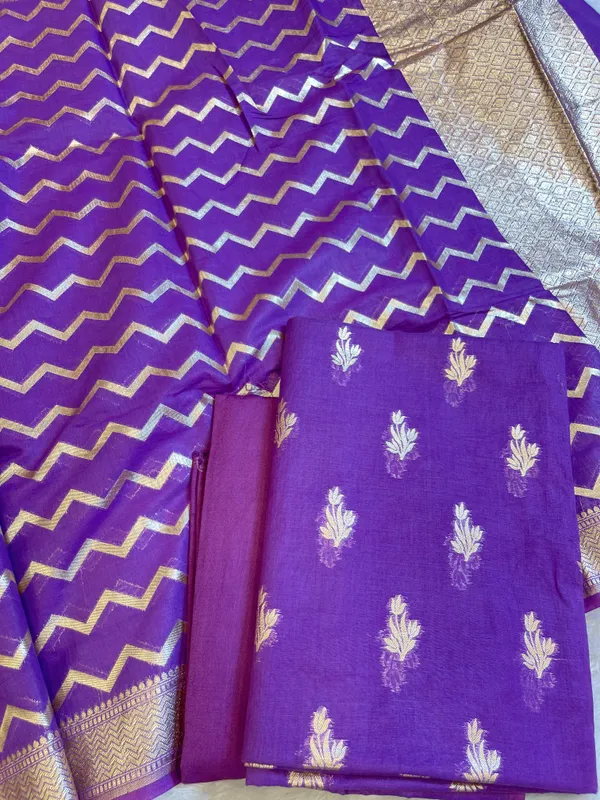 Purple_Mercerise_Silk_Floral_Zari_Booti_with_Zig-Zag_Dupatta_Banarasi_Suit_11SKL_MSRS5