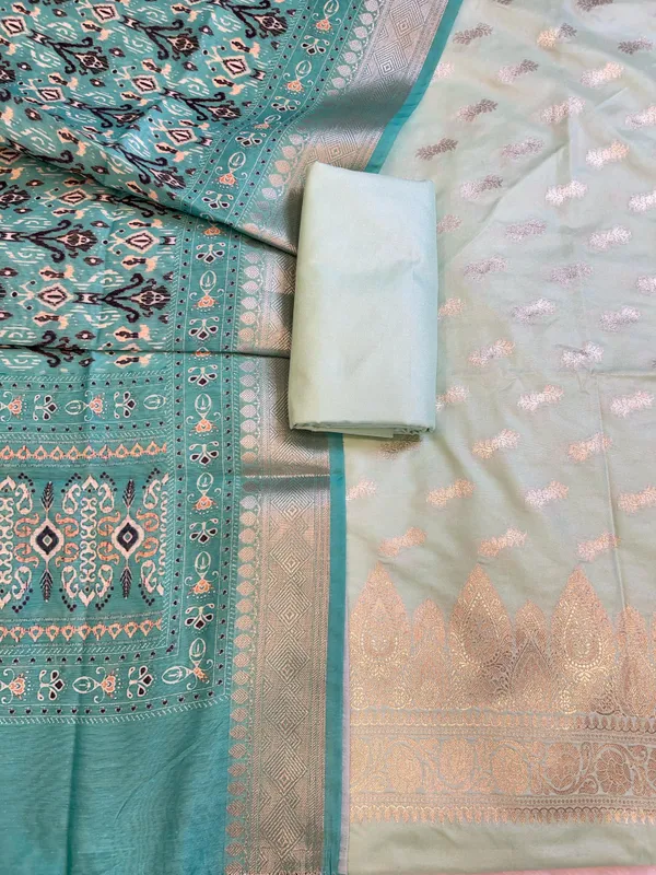 Seagreen_Katan_Silk_Floral_Zari_Booti_with_Cotton_Print_Dupatta_Banarasi_3_pcs_Suit_Set_1500AJ_KCP5