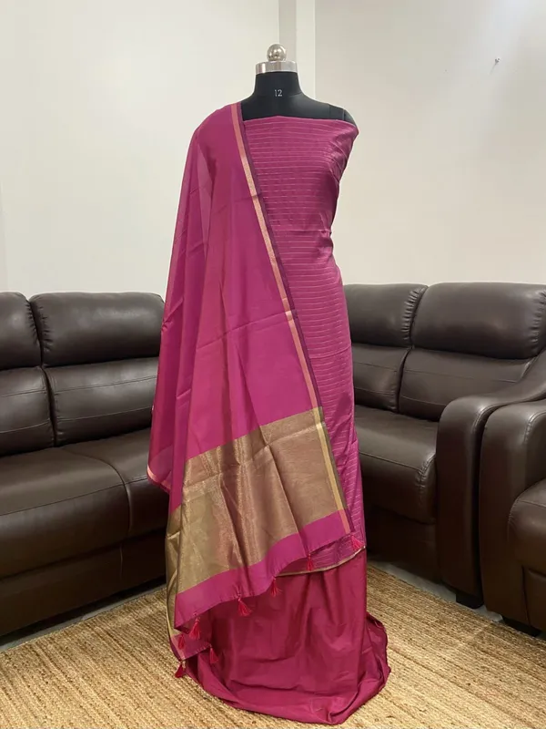 Magenta_Cotton_Silk_Stripe_Zari_Patti_Banarasi_3_pcs_Suit_Set_600SKL_CS8