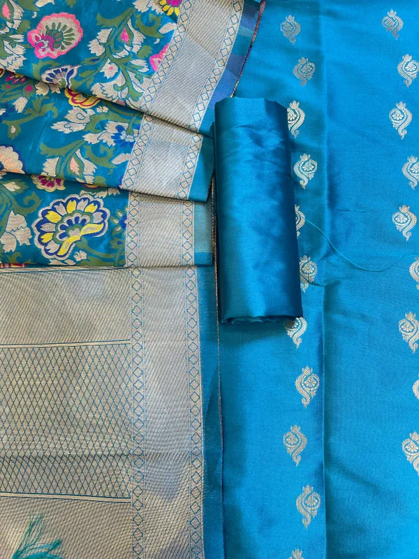 Teal_Blue_Katan_Silk_Zari_Booti_Banarasi_3_pcs_Suit_Set_with_Multicolor_Mina_Dupatta_700SKL_KS7