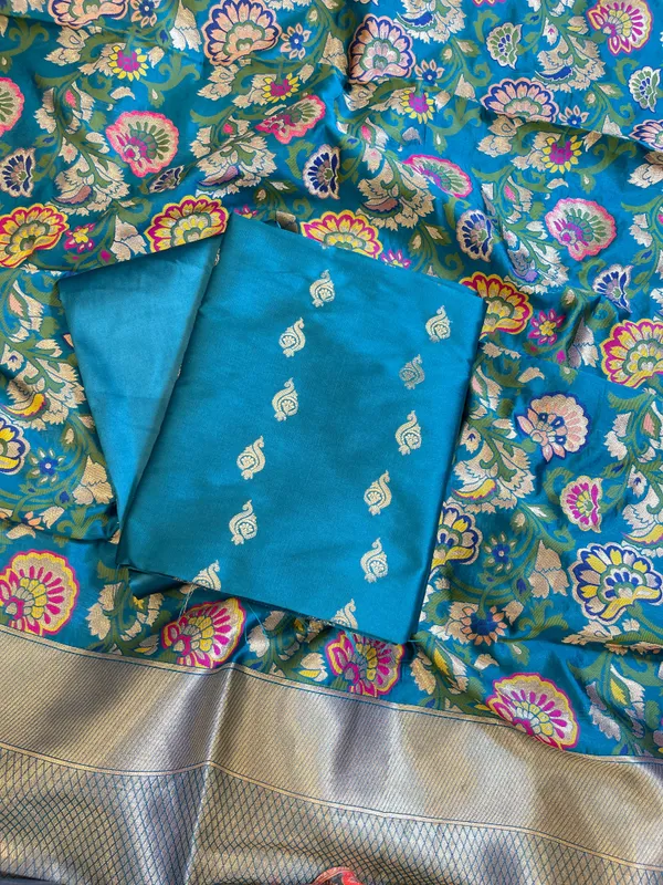 Teal_Blue_Katan_Silk_Zari_Booti_Banarasi_3_pcs_Suit_Set_with_Multicolor_Mina_Dupatta_700SKL_KS7