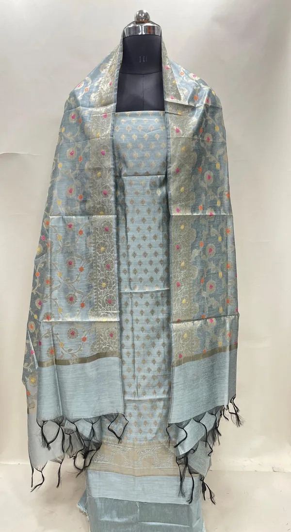 Humairah_Seagreen_Cotton_Floral_Zari_Chunri_Booti_3_pcs_Suit_set_with_Plain_Bottom_and_Floral_Zari_Minakari_Jaal_Seagreen_Dupatta